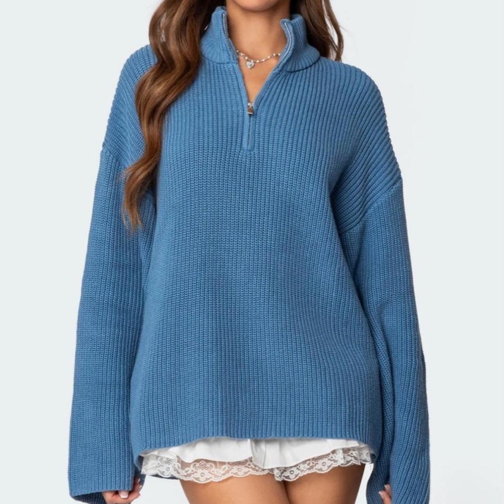 Edikted Blue Knit Sweater